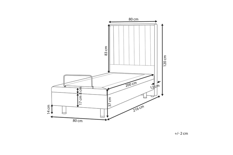 Carleigh Sängram 80x200 cm - Beige - Möbler - Säng - Dubbelsäng