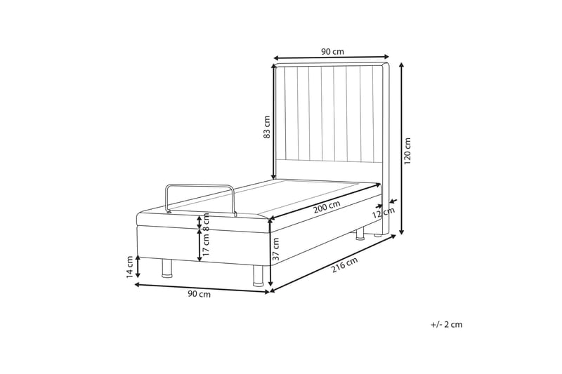 Carleigh Sängram 90x200 cm - Beige - Möbler - Säng - Dubbelsäng