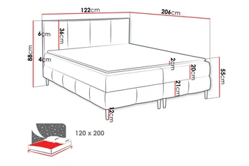Celestine Förvaringssäng 120x200 cm - Svart - Möbler - Säng - Sängar med förvaring