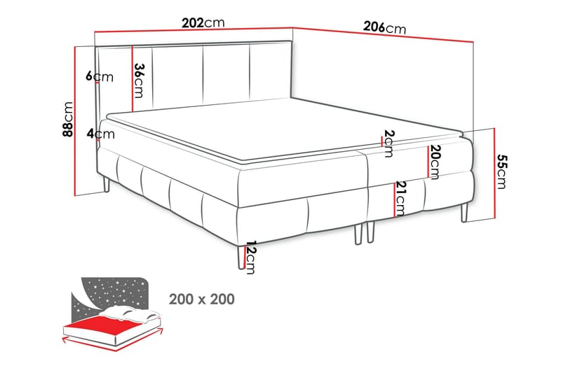 Celestine Förvaringssäng 200x200 cm - Beige - Möbler - Säng - Komplett sängpaket