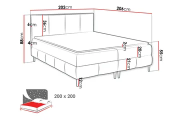 Celestine Förvaringssäng 200x200 cm - Svart - Möbler - Säng - Sängar med förvaring