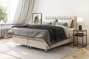 Celine Sängpaket 180x200 cm - Beige / Sammet - Möbler - Säng - Kontinentalsäng