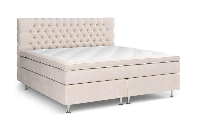 Celine Sängpaket 210x210cm - Beige/Sammet - Möbler - Säng - Komplett sängpaket
