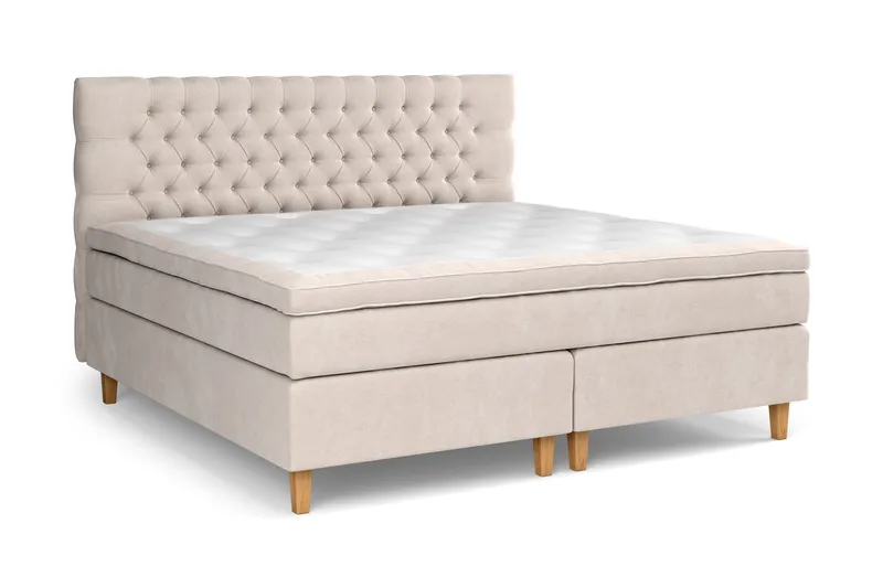 Celine Sängpaket 210x210cm - Beige/Sammet - Möbler - Säng - Komplett sängpaket