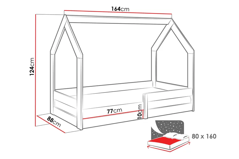 Cenon Sängram 80x160 cm - Grå - Möbler - Säng - Sängram & sängstomme