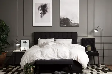 Charleston Kontinentalsäng 120x200 Fast Polyeterskum - Svart - Möbler - Säng - Enkelsäng