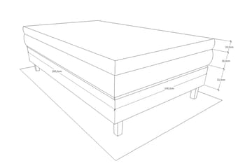 Charleston Kontinentalsäng 140x200 Fast Polyeterskum - Svart - Möbler - Säng - Kontinentalsäng