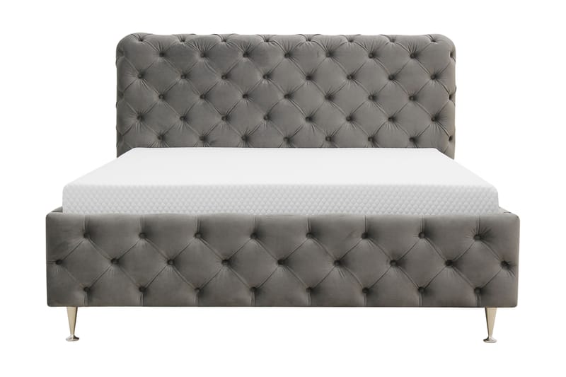 Chesterfield Komplett S�ängpaket Sängram med Madrass 120x200 cm - Grå - Möbler - Säng - Komplett sängpaket