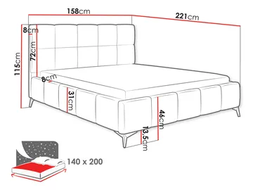 Cinerea Sängram med förvaring 140x200 cm - gul - Möbler - Säng - Sängram & sängstomme
