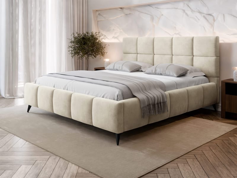 Cinerea Sängram med förvaring 180x200 cm - beige - Möbler - Säng - Sängram & sängstomme
