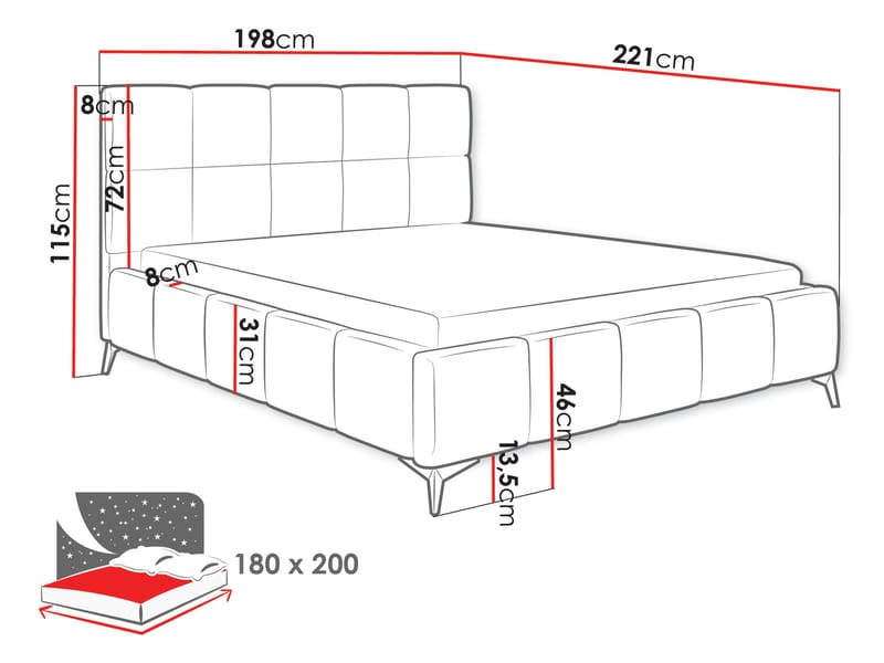 Cinerea Sängram med förvaring 180x200 cm - grön - Möbler - Säng - Sängram & sängstomme