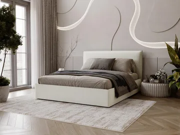 Cirencester Sängram 160x200 cm med Lyftförvaring - beige - Möbler - Säng - Sängram & sängstomme