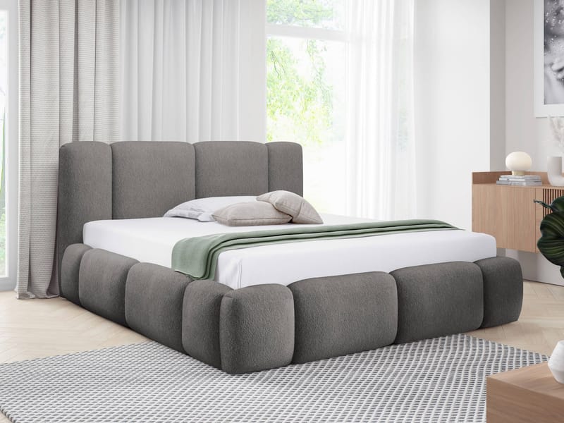 Cirencester Sängram med förvaring 120x200 cm - grå - Möbler - Säng - Sängram & sängstomme