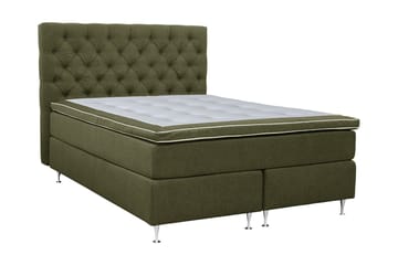 Coral Komplett Sängpaket – Kontinentalsäng 140x200 cm i Tyg med Sänggavel + Bäddmadrass - Grön - Möbler - Säng - Komplett sängpaket