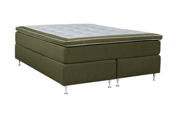 Coral Komplett Sängpaket – Kontinentalsäng 140x200 cm i Tyg med Sänggavel + Bäddmadrass - Grön - Möbler - Säng - Komplett sängpaket