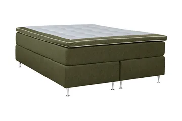 Coral Komplett Sängpaket – Kontinentalsäng 160x200 cm i Tyg med Sänggavel + Bäddmadrass - Grön - Möbler - Säng - Komplett sängpaket