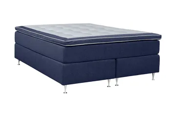 Coral Komplett Sängpaket – Kontinentalsäng 180x200 cm i Tyg med Sänggavel + Bäddmadrass - Blå - Möbler - Säng - Komplett sängpaket