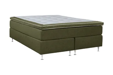 Coral Komplett Sängpaket – Kontinentalsäng 180x200 cm i Tyg med Sänggavel + Bäddmadrass - Grön - Möbler - Säng - Komplett sängpaket