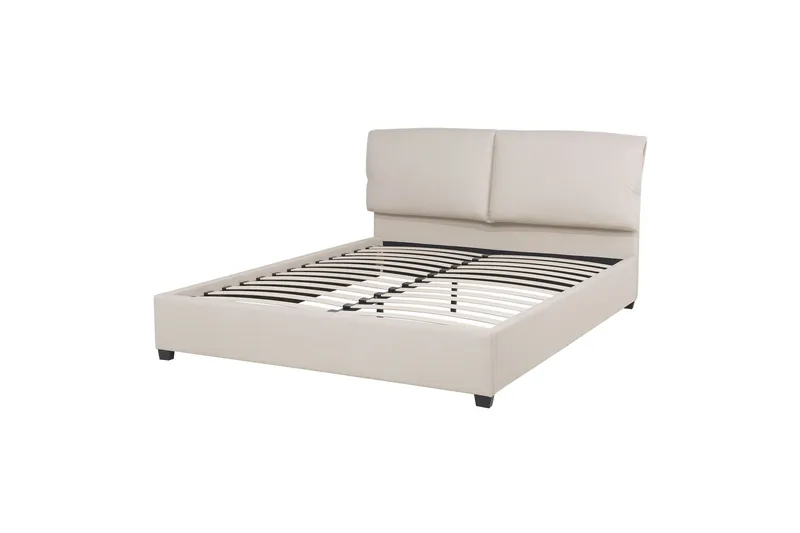 Deagan Sängram 140x200 cm, Beige/Mörkt trä