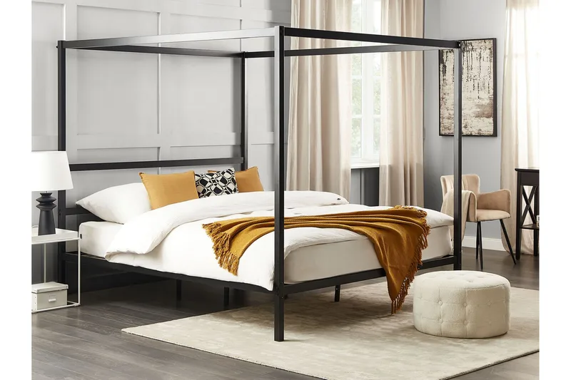 Denaya Himmelsäng 180x200 cm - Svart - Möbler - Säng - Himmelsäng