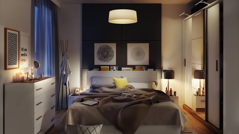 Dentro säng med förvaring 160 x 200 cm - Vit/ek - Vit/stirling ek - Möbler - Säng - Sängram & sängstomme