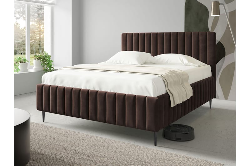 Desio Förvaringssäng 140x200 cm - Beige - Möbler - Säng - Sängram & sängstomme