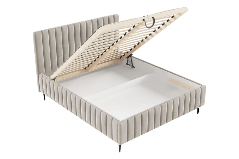 Desio Förvaringssäng 180x200 cm - Beige - Möbler - Säng - Sängram & sängstomme
