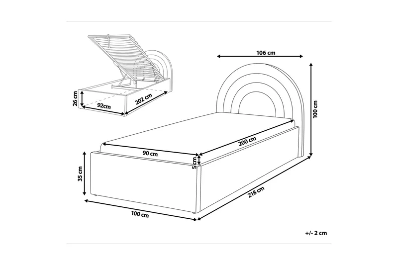Diantha Sängram 90x200 cm - Rosa - Möbler - Säng - Sängram & sängstomme