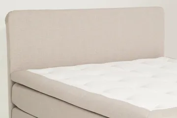 Dolly Komplett Sängpaket – Kontinentalsäng 160x200 cm i Tyg med Sänggavel + Bäddmadrass med Fasthetsgrad Medium - Beige - Möbler - Säng - Kontinentalsäng