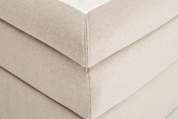 Dolly Komplett Sängpaket – Kontinentalsäng 160x200 cm i Tyg med Sänggavel + Bäddmadrass med Fasthetsgrad Medium - Beige - Möbler - Säng - Kontinentalsäng