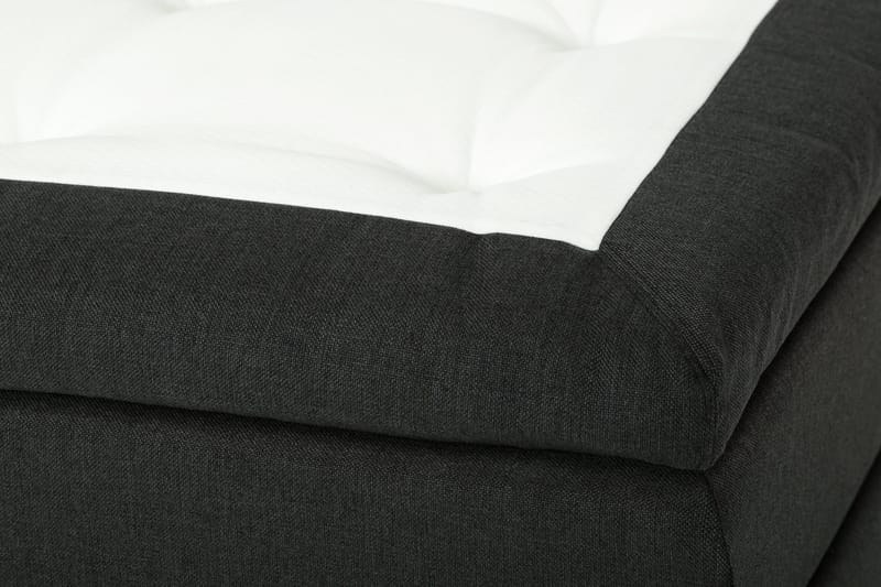 Dolly Komplett Sängpaket – Kontinentalsäng 160x200 cm i Tyg med Sänggavel + Bäddmadrass med Fasthetsgrad Medium - Grå - Möbler - Säng - Kontinentalsäng
