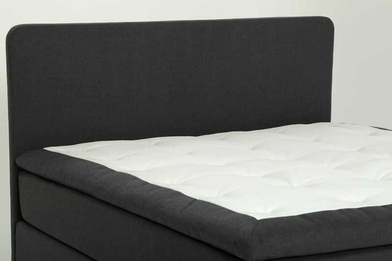 Dolly Komplett Sängpaket – Kontinentalsäng 160x200 cm i Tyg med Sänggavel + Bäddmadrass med Fasthetsgrad Medium - Grå - Möbler - Säng - Kontinentalsäng