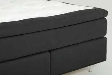 Dolly Komplett Sängpaket – Kontinentalsäng 160x200 cm i Tyg med Sänggavel + Bäddmadrass med Fasthetsgrad Medium - Grå - Möbler - Säng - Kontinentalsäng
