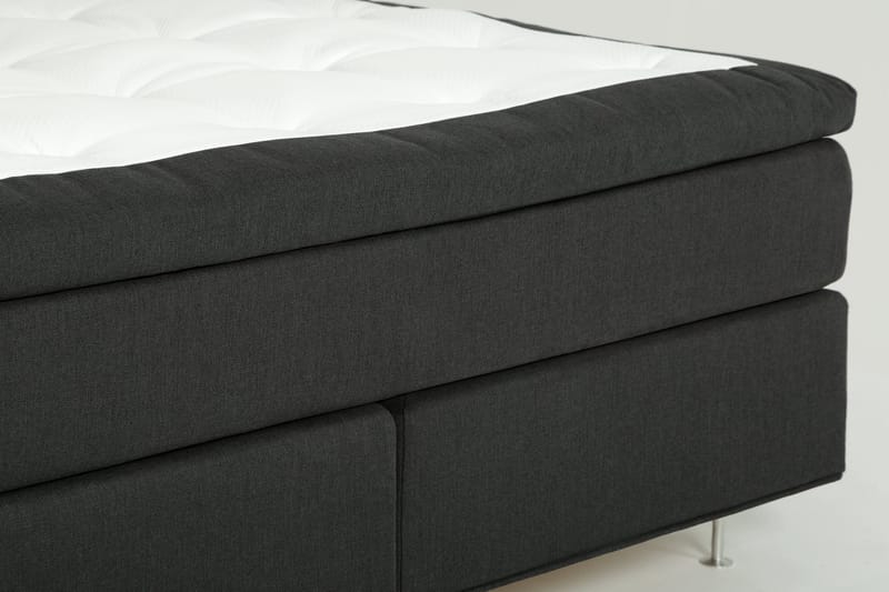 Dolly Komplett Sängpaket – Kontinentalsäng 160x200 cm i Tyg med Sänggavel + Bäddmadrass med Fasthetsgrad Medium - Grå - Möbler - Säng - Kontinentalsäng