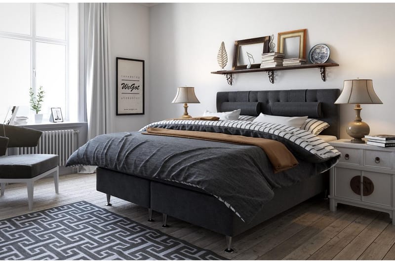 Dolly kontinentalsäng King Size 210X210cm mörkgrå - Möbler - Säng - Kontinentalsäng