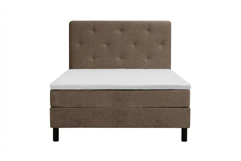 Dream Komplett Sängpaket 120x200 cm Assymetriska knappar - Brun - Möbler - Säng - Kontinentalsäng