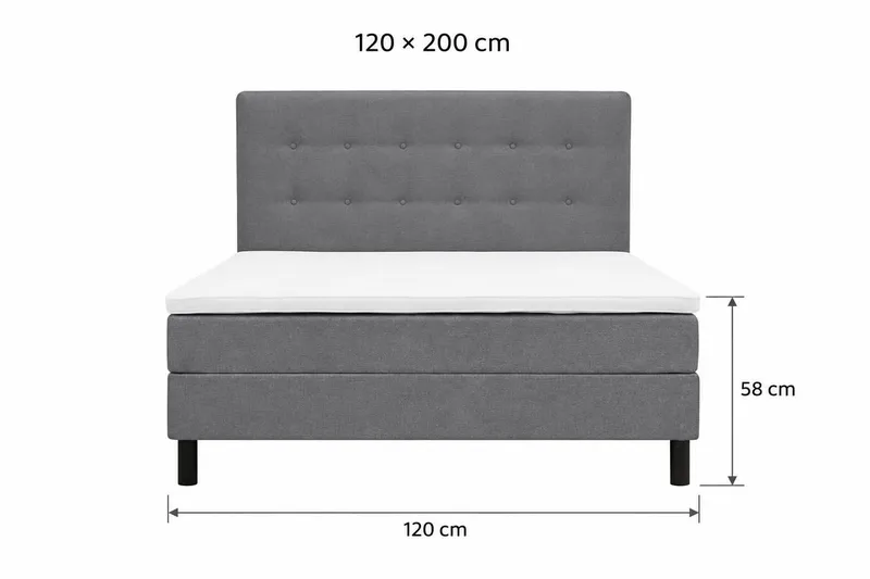 Dream Komplett Sängpaket 120x200 cm - Grå - Möbler - Säng - Kontinentalsäng