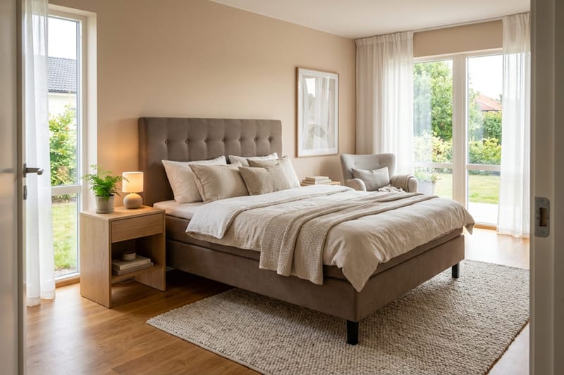 Dream Komplett Sängpaket 150x200 cm Knappar - Brun - Möbler - Säng - Kontinentalsäng