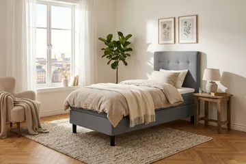 Dream Komplett Sängpaket 90x200 cm Knappar - Grå - Möbler - Säng - Kontinentalsäng