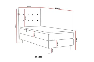 Dream Komplett Sängpaket 90x200 cm Knappar - Svart - Möbler - Säng - Komplett sängpaket