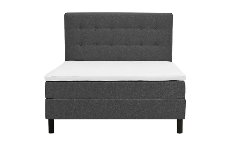 Dream Komplett Sängpaket med Sänggavel och Bäddmadrass – Kontinentalsäng 120x200 cm i Tyg med Fasthetsgrad Medium, Mörkgrå
