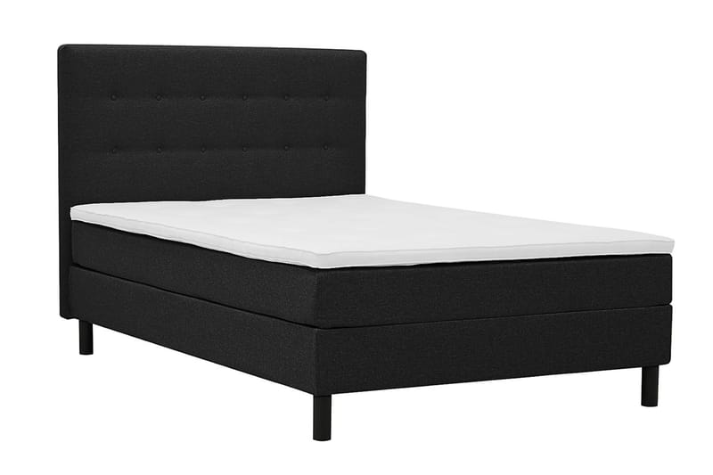 Dream Komplett Sängpaket med Sänggavel och Bäddmadrass – Kontinentalsäng 120x200 cm i Tyg med Fasthetsgrad Medium - Svart - Möbler - Säng - Komplett sängpaket