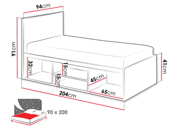 Drosbacken Sängram 90x200 cm - vit - Möbler - Säng - Sängram & sängstomme