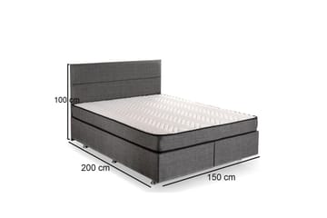 Dubbel Sängram & Sänggavel Argentu Grey - 150 x 200 x 38 cm - Möbler - Säng - Sängram & sängstomme