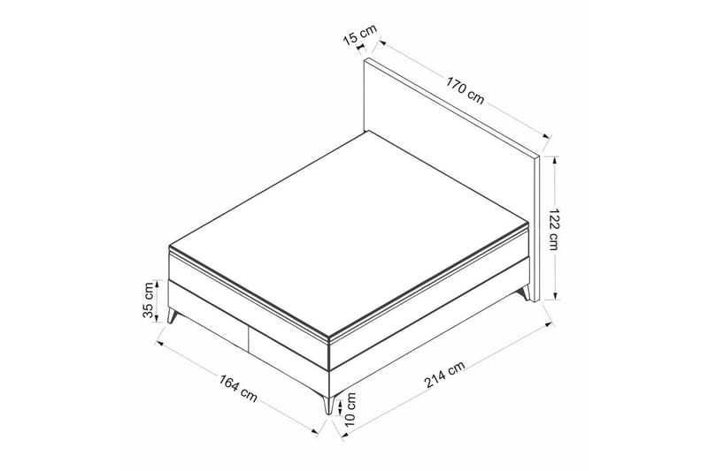 Dubbel Sängram & Sänggavel Barbados beige - 180 x 35 x 214 cm - Möbler - Säng - Sängram & sängstomme