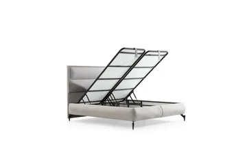 Dubbel Sängram & Sänggavel Mashli Grå - 180 x 41 x 200 cm - Möbler - Säng - Sängram & sängstomme