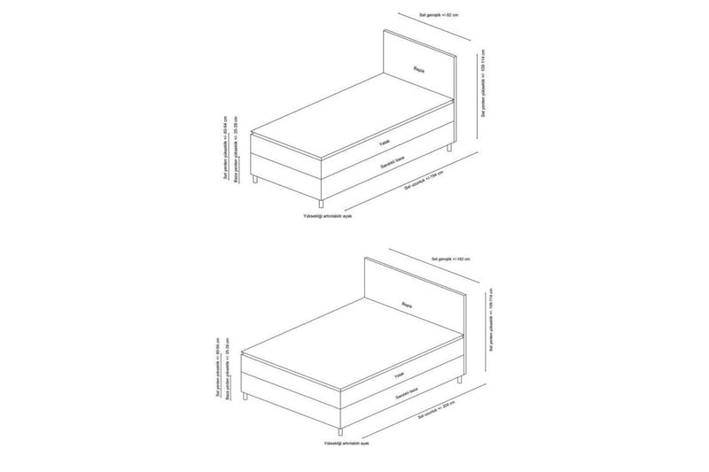 Dubbel Sängram & Sänggavel Selora Brun - 150 x 110 x 200 cm - Möbler - Säng - Sängram & sängstomme