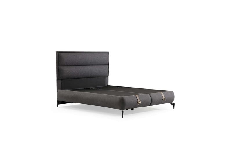 Dubbel Sängram & Sänggavel Springsure Mörkgrå - 180 x 41 x 200 cm - Möbler - Säng - Sängram & sängstomme