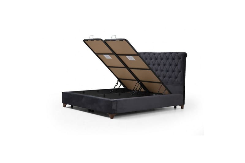 Dubbel Sängram & Sänggavel Subra Antracit - 150 x 130 x 200 cm - Möbler - Säng - Sängram & sängstomme