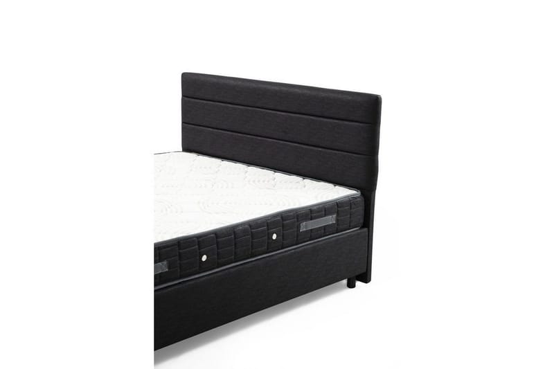 Dubbelmadrass, Bas & Huvudgavel Sonyi Set Antracit - 140 x 114 x 200 cm - Möbler - Säng - Sängram & sängstomme